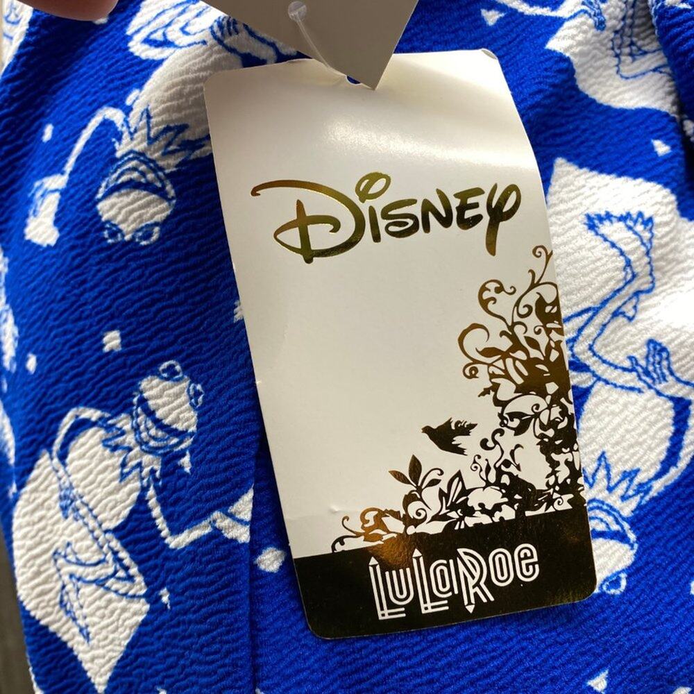 LuLaRoe Cassie Kermit Frog Toilet Paper Disney L Knee Length Muppets Blue White - Picture 6 of 6
